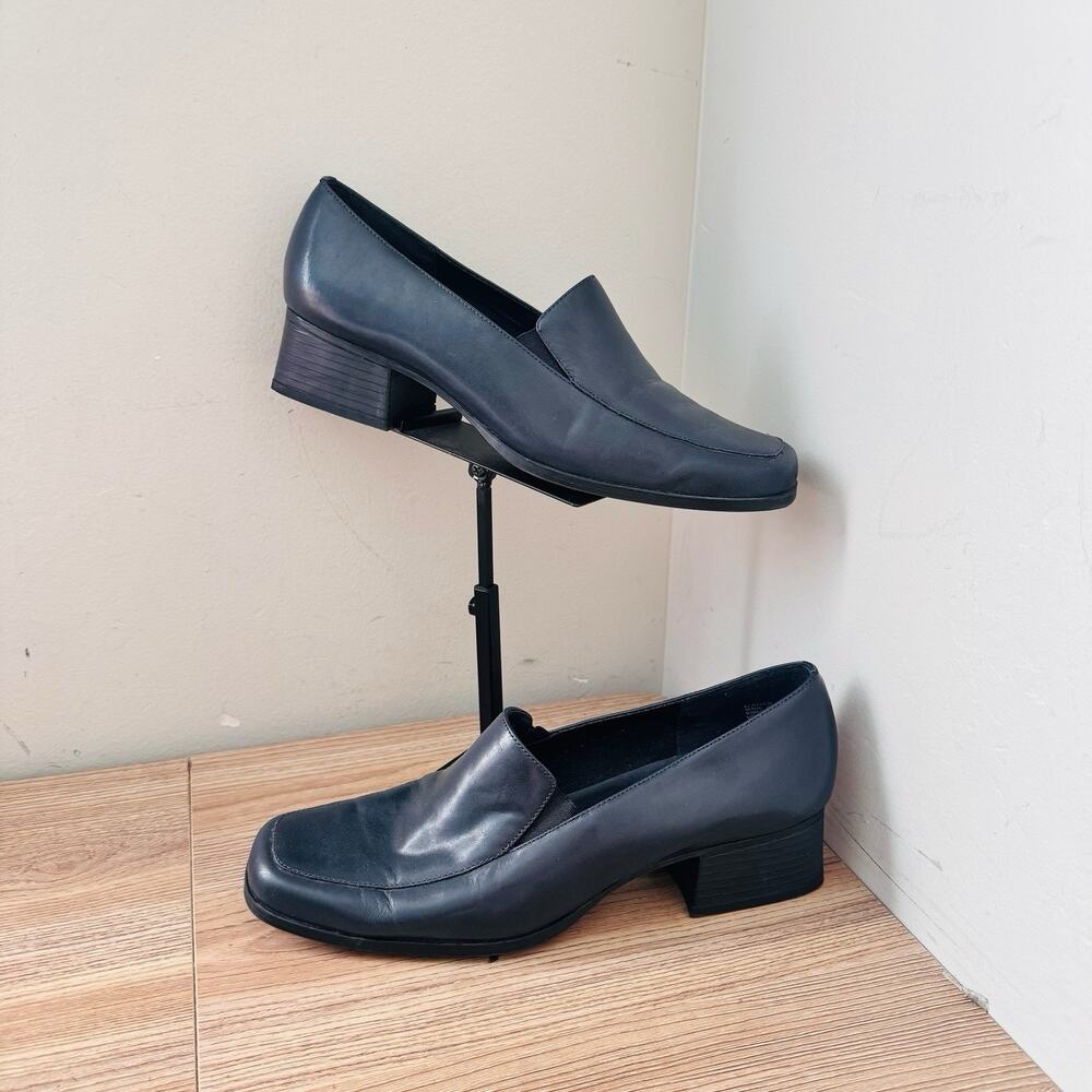 Mootsies Tootsies square-toe heeled loafers Black Leather Women’s Size 9